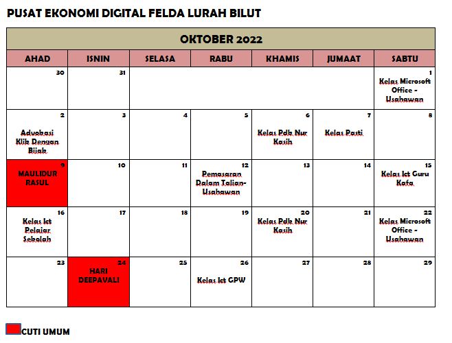 JADUAL AKTIVITI OKT 2022